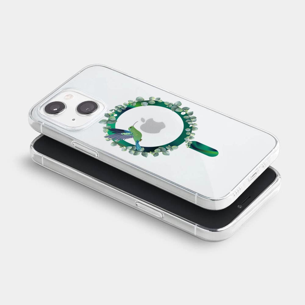 Etui do iPhone 13 Mini MagSafe zielony ptak