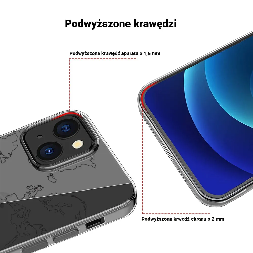 Etui do iPhone 14 Plus z nadrukiem dookoła świata