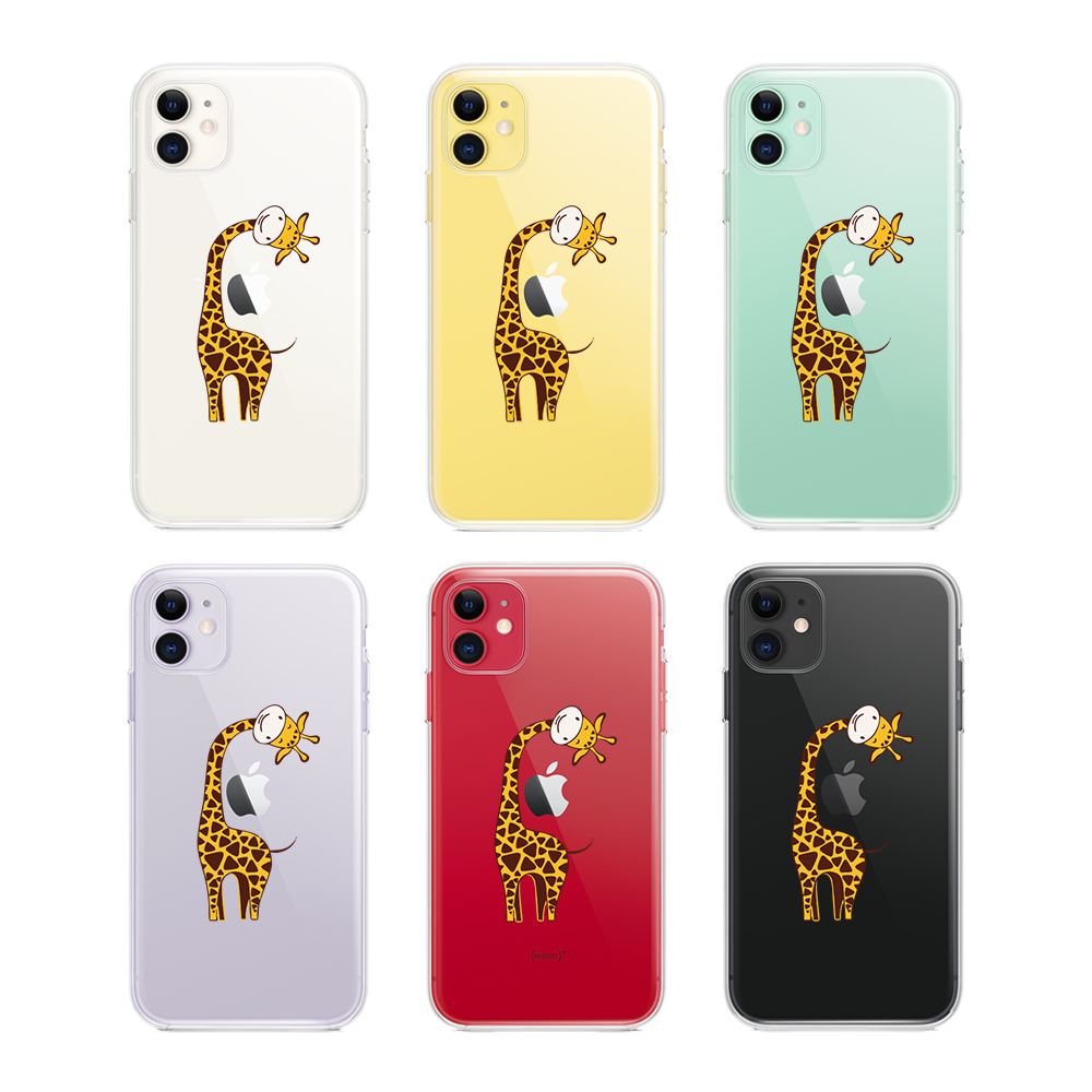 Etui do iPhone 11 przeźroczyste z nadrukiem żyrafa