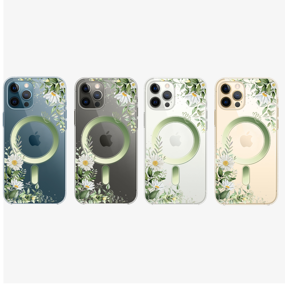 Etui do iPhone 12 Pro Flower MagSafe z nadrukiem, rumianek