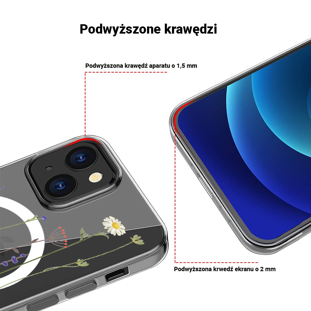 Etui do iPhone 13 Mini MagSafe, wiosenne kwiaty