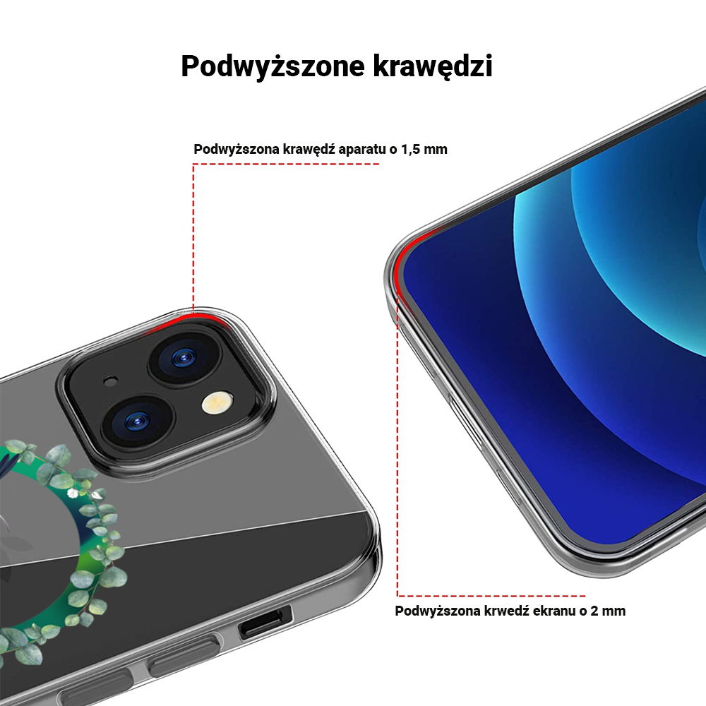 Etui do iPhone 13 Mini MagSafe zielony ptak