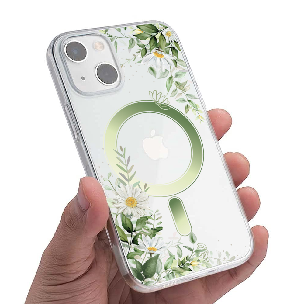 Etui do iPhone 14 Plus Flower MagSafe z nadrukiem, rumianek
