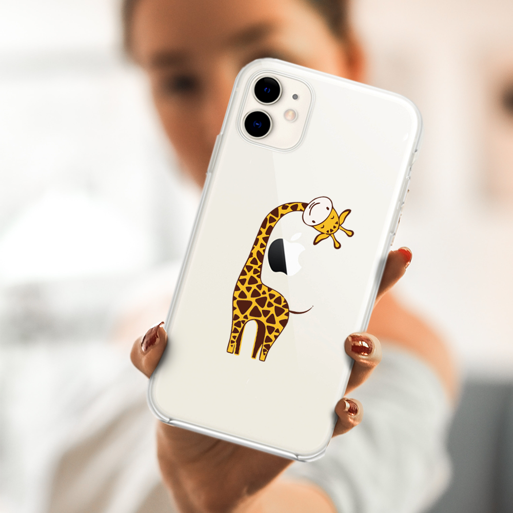 Etui do iPhone 11 przeźroczyste z nadrukiem żyrafa