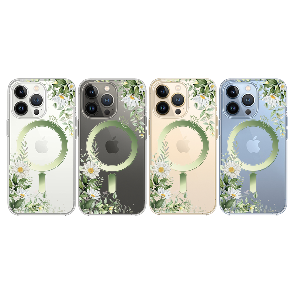 Etui do iPhone 13 Pro Flower MagSafe z nadrukiem, rumianek