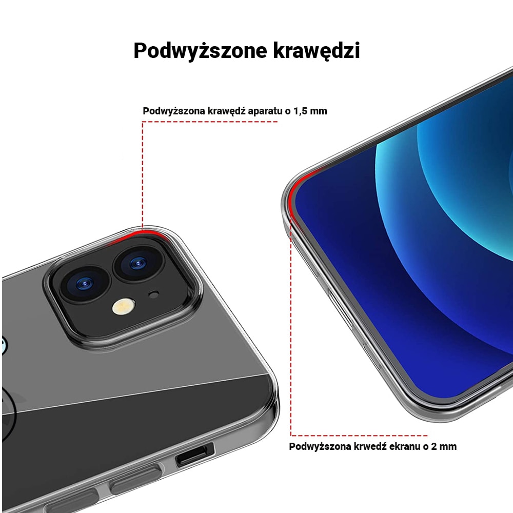 Etui do iPhone 12 przeźroczyste z nadrukiem, miś
