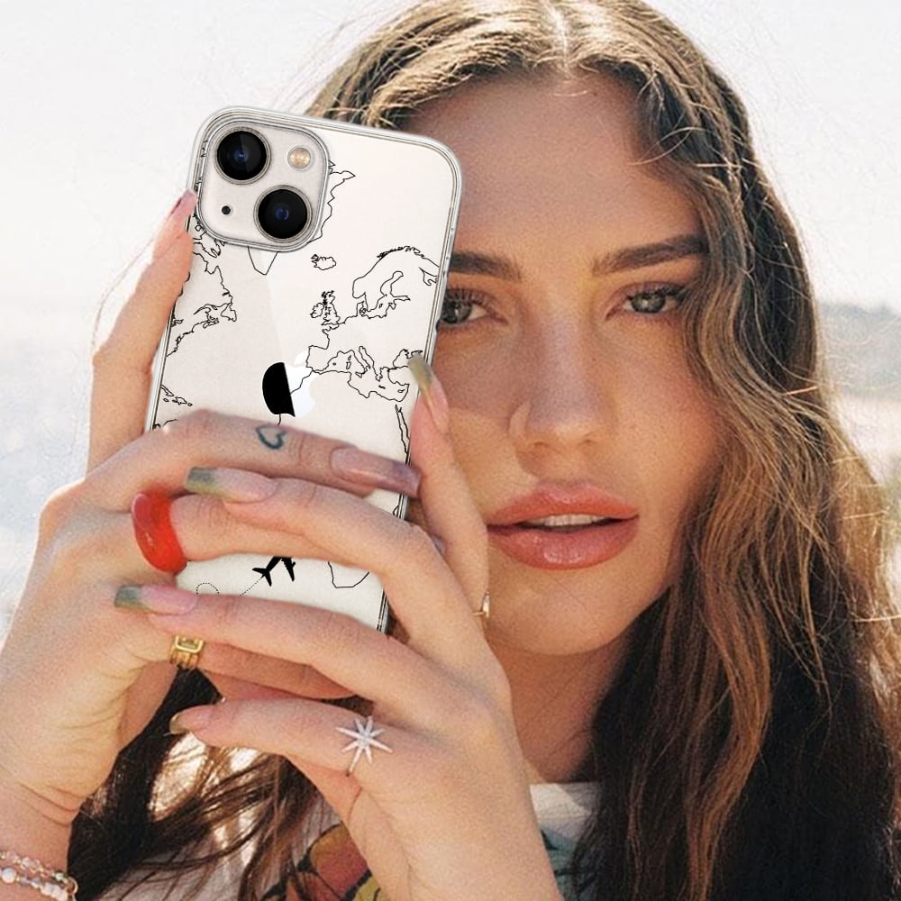 Etui do iPhone 14 Plus z nadrukiem dookoła świata