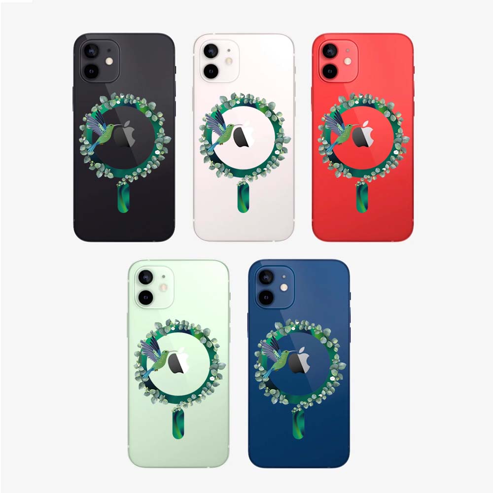 Etui do iPhone 12 MagSafe zielony ptak