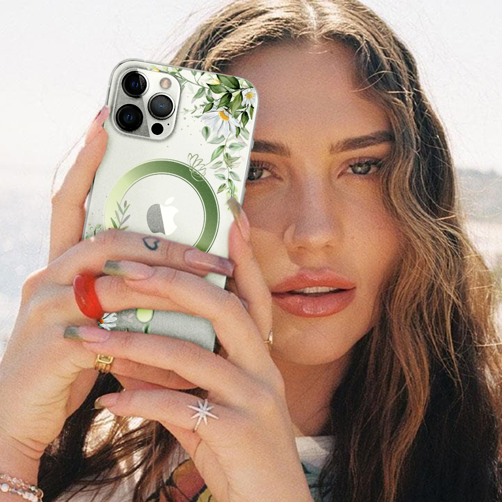 Etui do iPhone 12 Pro Flower MagSafe z nadrukiem, rumianek