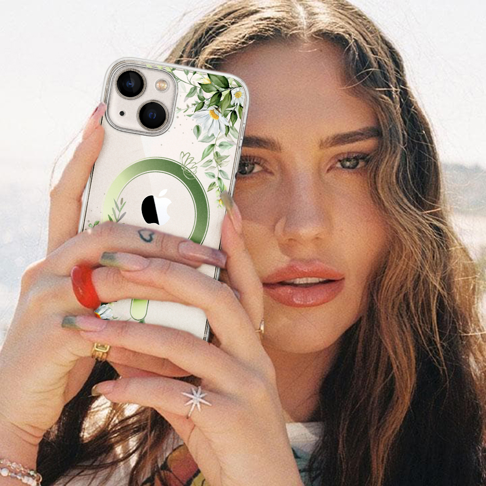 Etui do iPhone 14 Plus Flower MagSafe z nadrukiem, rumianek