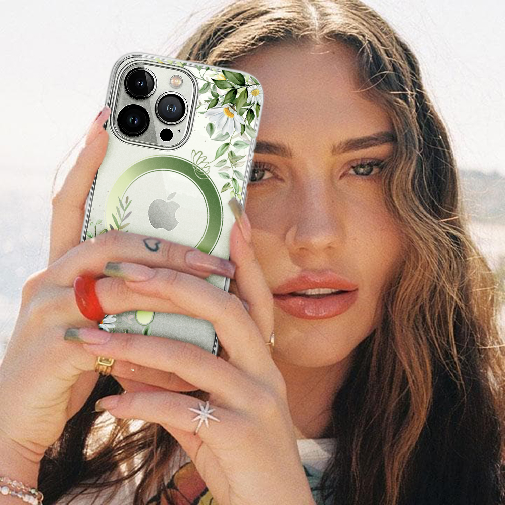 Etui do iPhone 13 Pro Flower MagSafe z nadrukiem, rumianek