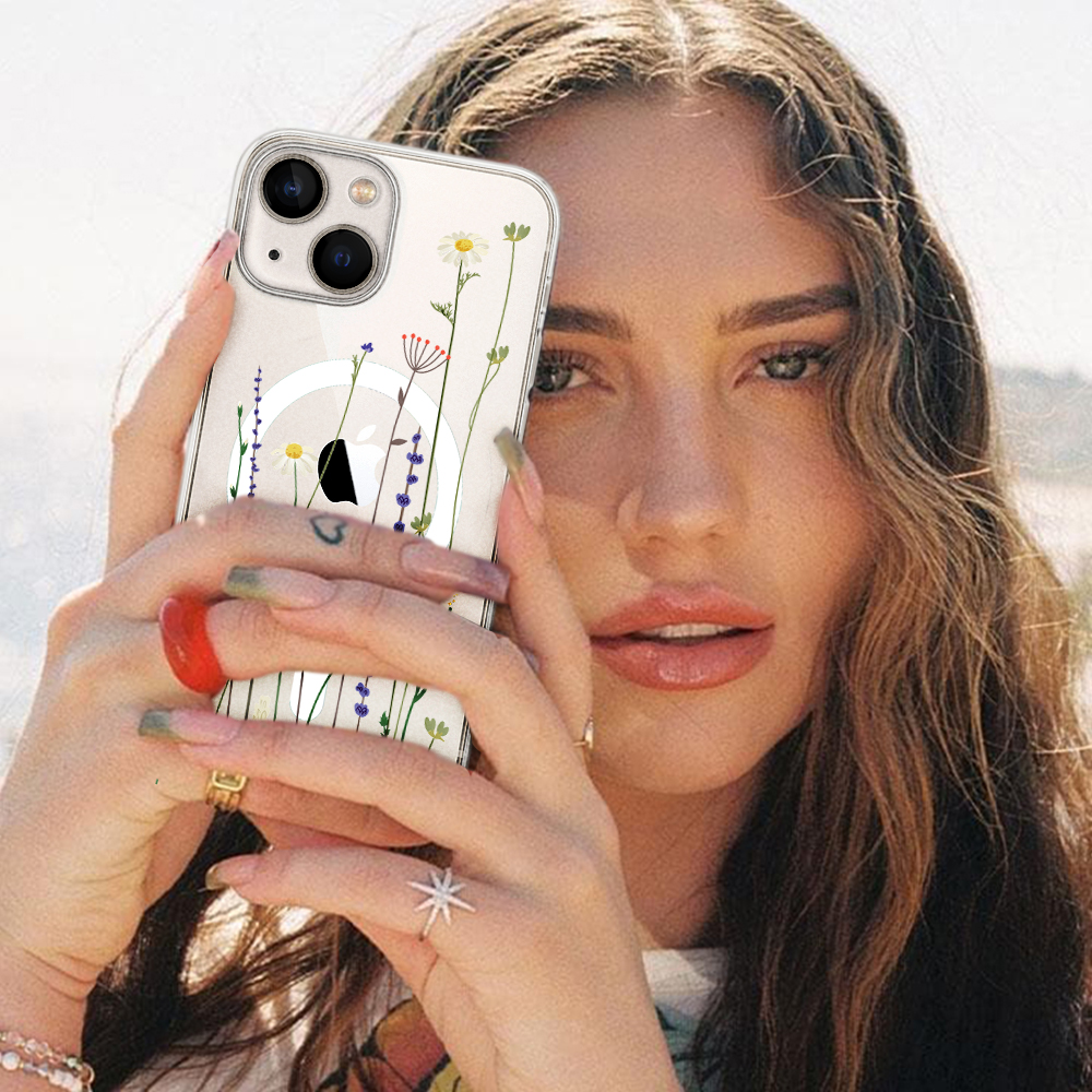 Etui do iPhone 13 Mini MagSafe, wiosenne kwiaty