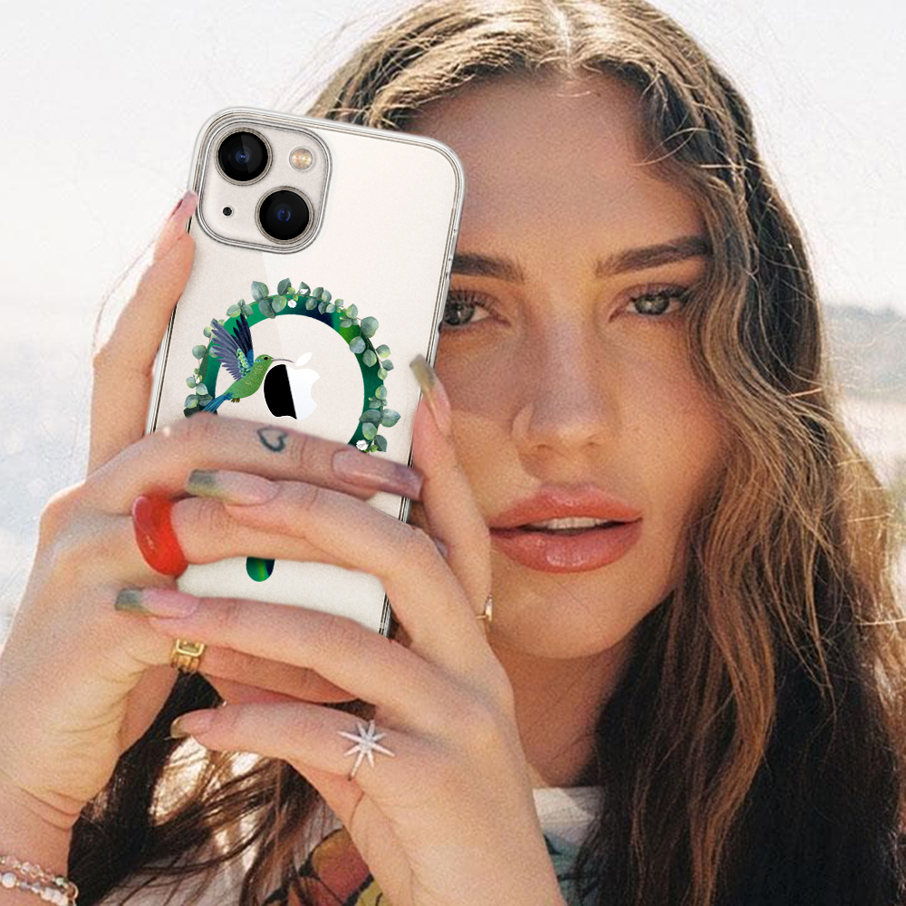 Etui do iPhone 13 Mini MagSafe zielony ptak