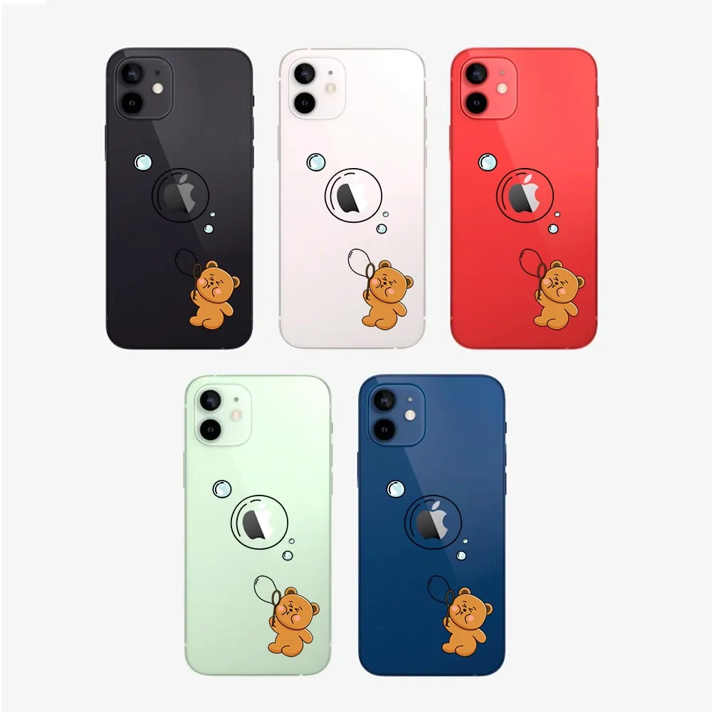 Etui do iPhone 12 przeźroczyste z nadrukiem, miś