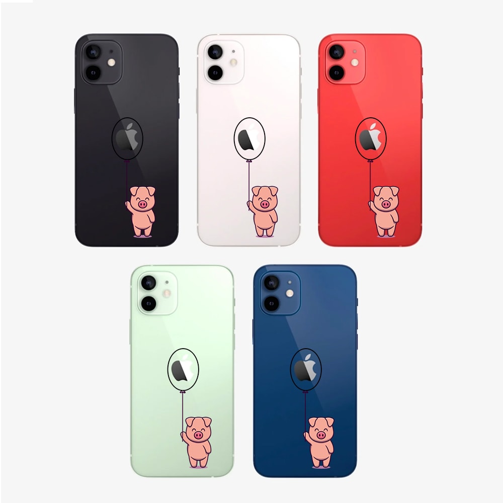 Etui do iPhone 12 Mini, przeźroczyste z nadrukiem, świnka