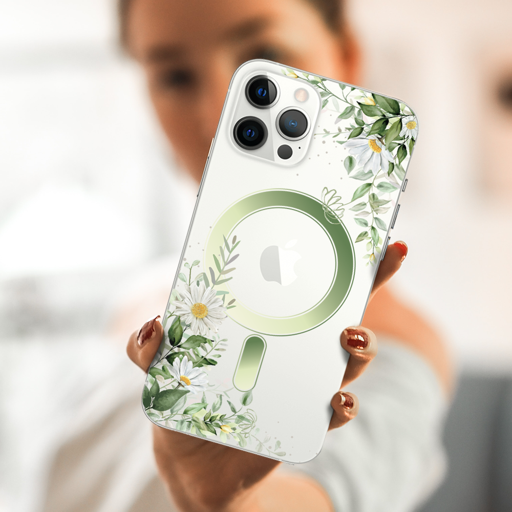 Etui do iPhone 12 Pro Flower MagSafe z nadrukiem, rumianek