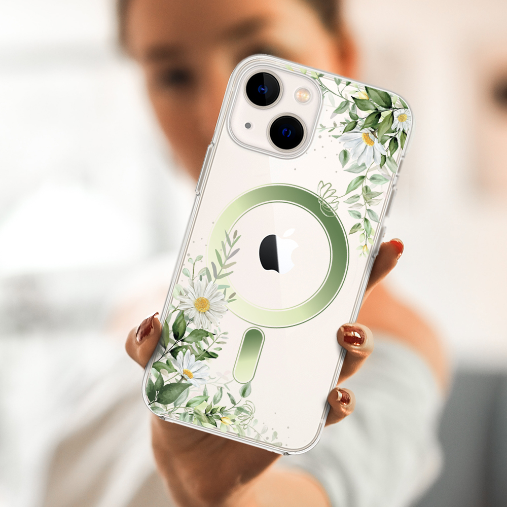 Etui do iPhone 14 Plus Flower MagSafe z nadrukiem, rumianek