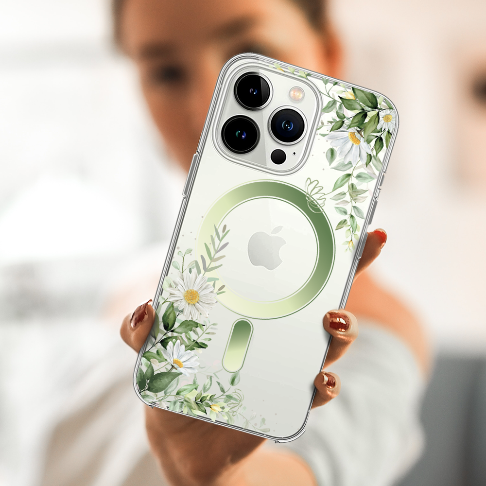 Etui do iPhone 13 Pro Flower MagSafe z nadrukiem, rumianek