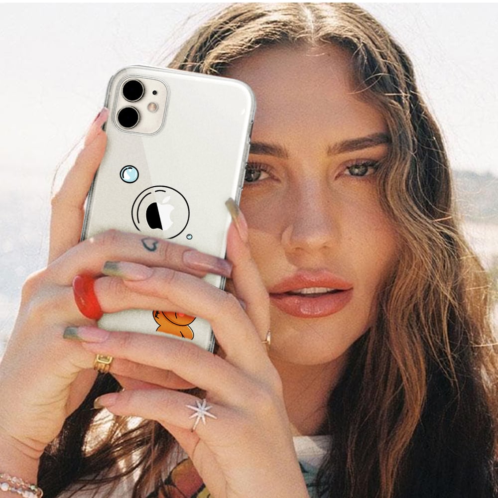 Etui do iPhone 12 przeźroczyste z nadrukiem, miś