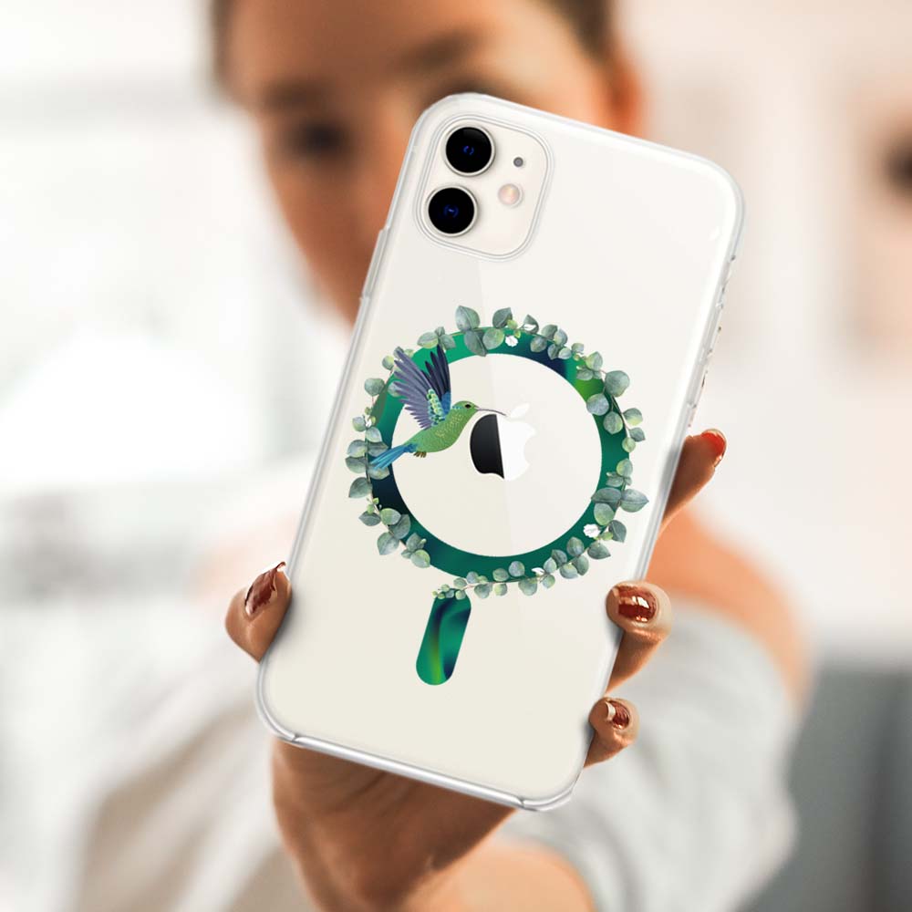 Etui do iPhone 12 MagSafe zielony ptak