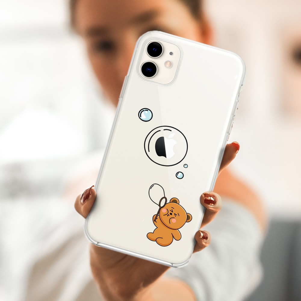 Etui do iPhone 12 przeźroczyste z nadrukiem, miś