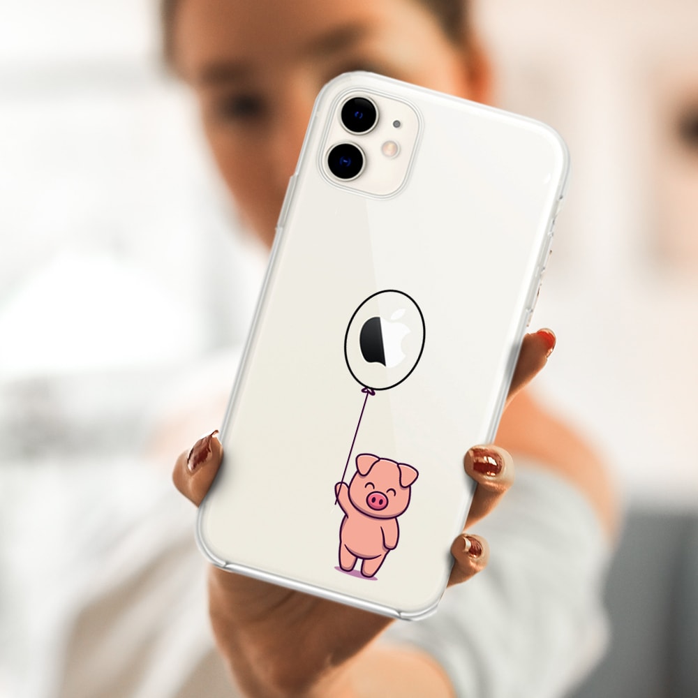 Etui do iPhone 12 Mini, przeźroczyste z nadrukiem, świnka