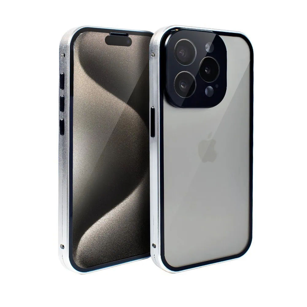 Obudowa do iPhone, pancerna szyba i aluminium 360° przód + tył magnetyczna