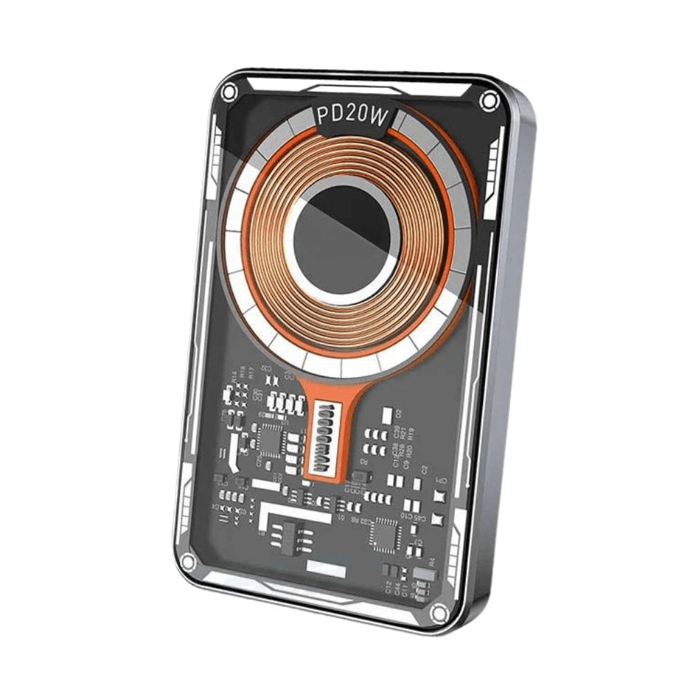 power bank akumulator magsafe 10000 mah, bezprzewodowe ładowanie, metalowy, miedziany