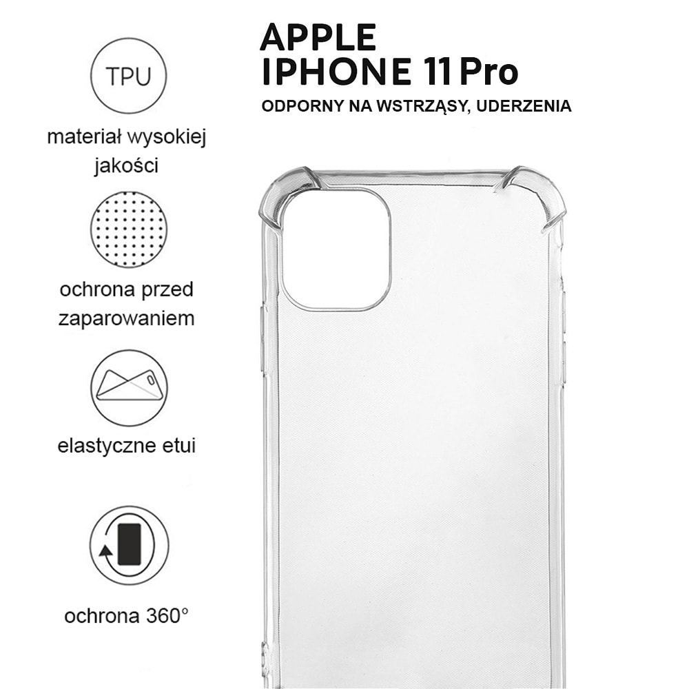 Etui do iPhone 14 Pro Max Camera Beam, miękki tył, przeźroczyste