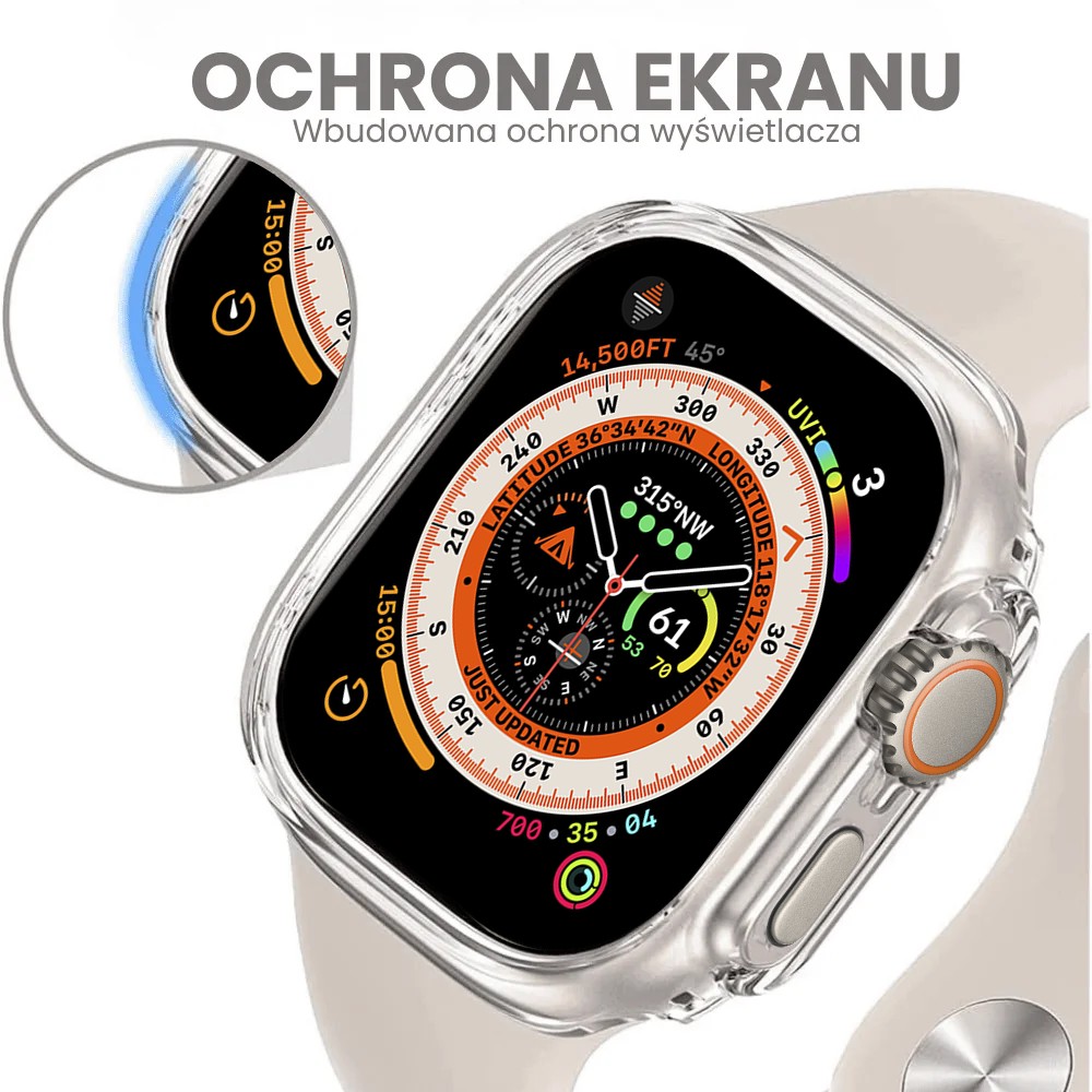 Przeźroczyste etui silikonowe full body do Apple Watch Ultra – 49mm