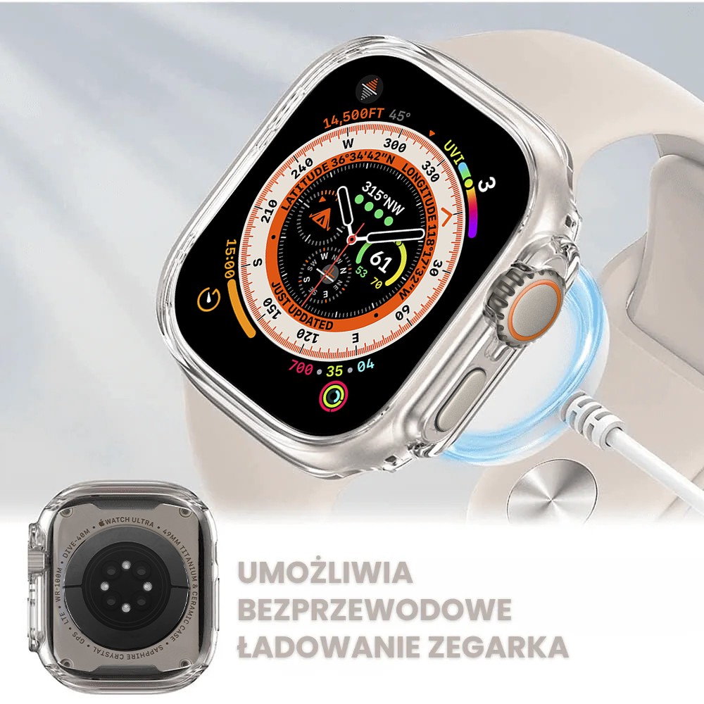 Przeźroczyste etui silikonowe full body do Apple Watch Ultra – 49mm
