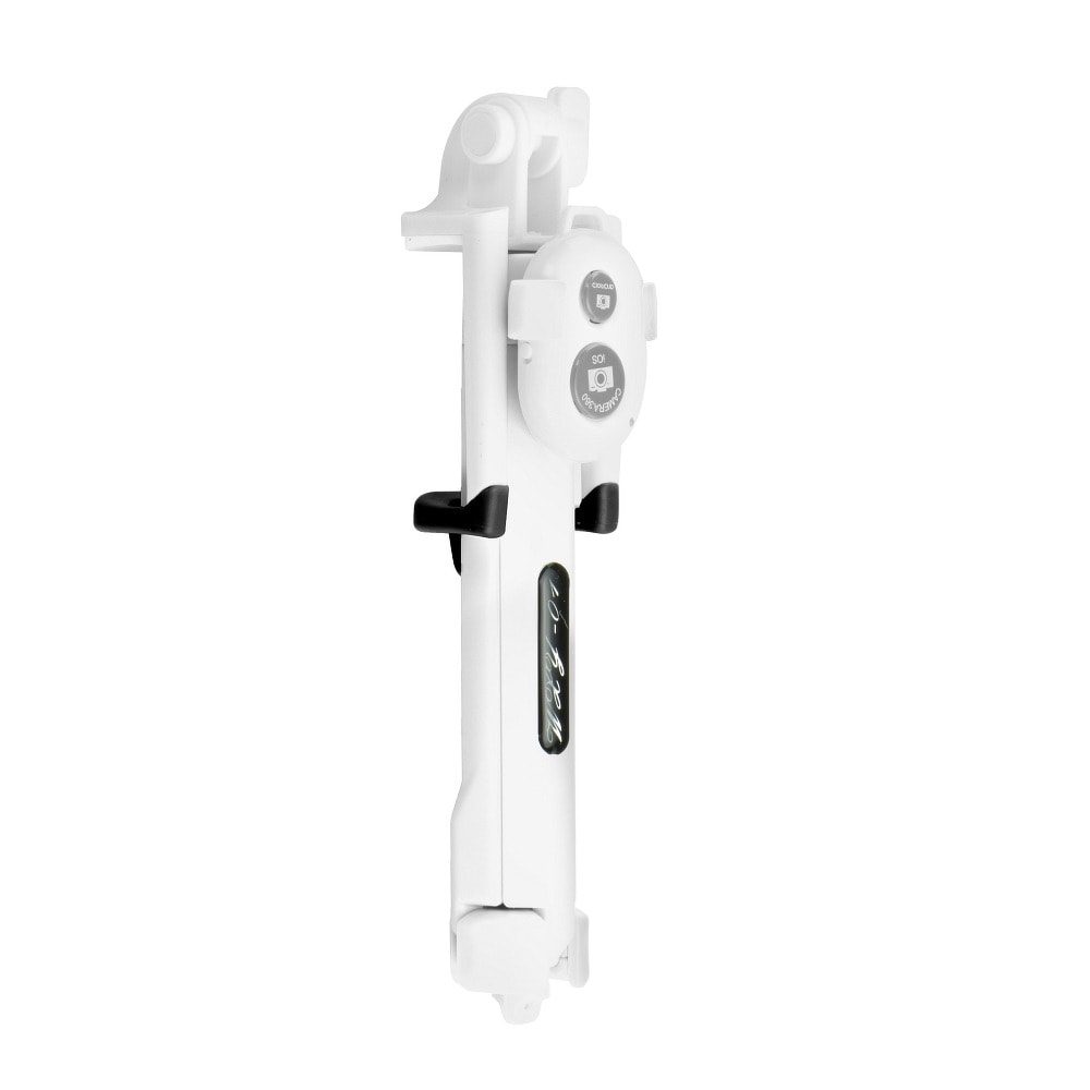 Kijek do selfie stick z pilotem na bluetooth z funkcją statywu, biały