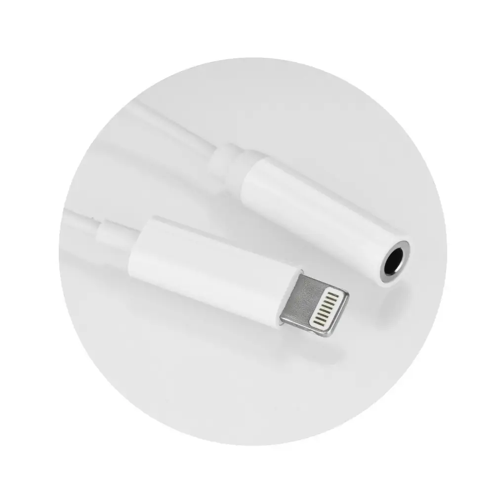 Adapter Przejściówka na słuchawki z Lightning iPhone do audio jack 3.5, biały