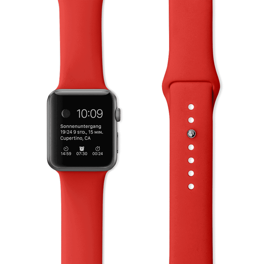 Sportowy pasek silikonowy do zegarka Apple Watch Ultra 1-2 / Series 4-10 / SE 44/45/46/49mm – kolor czerwony