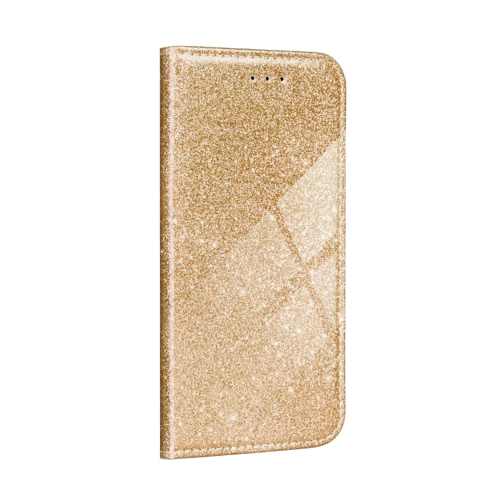 Etui do iPhone 12 Mini Gold Shining kabura, zamykane złote