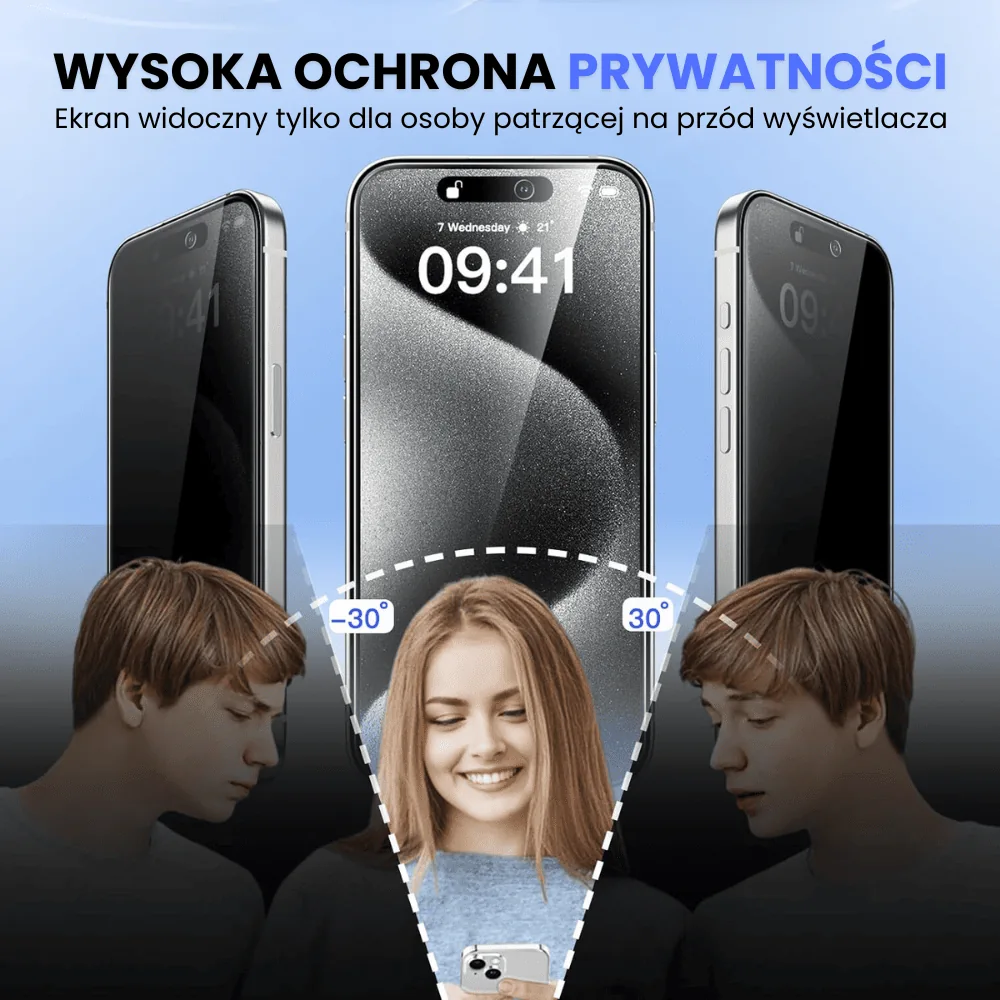 Szkło hartowane 5D z filtrem przyciemniającym Privacy do iPhone 15