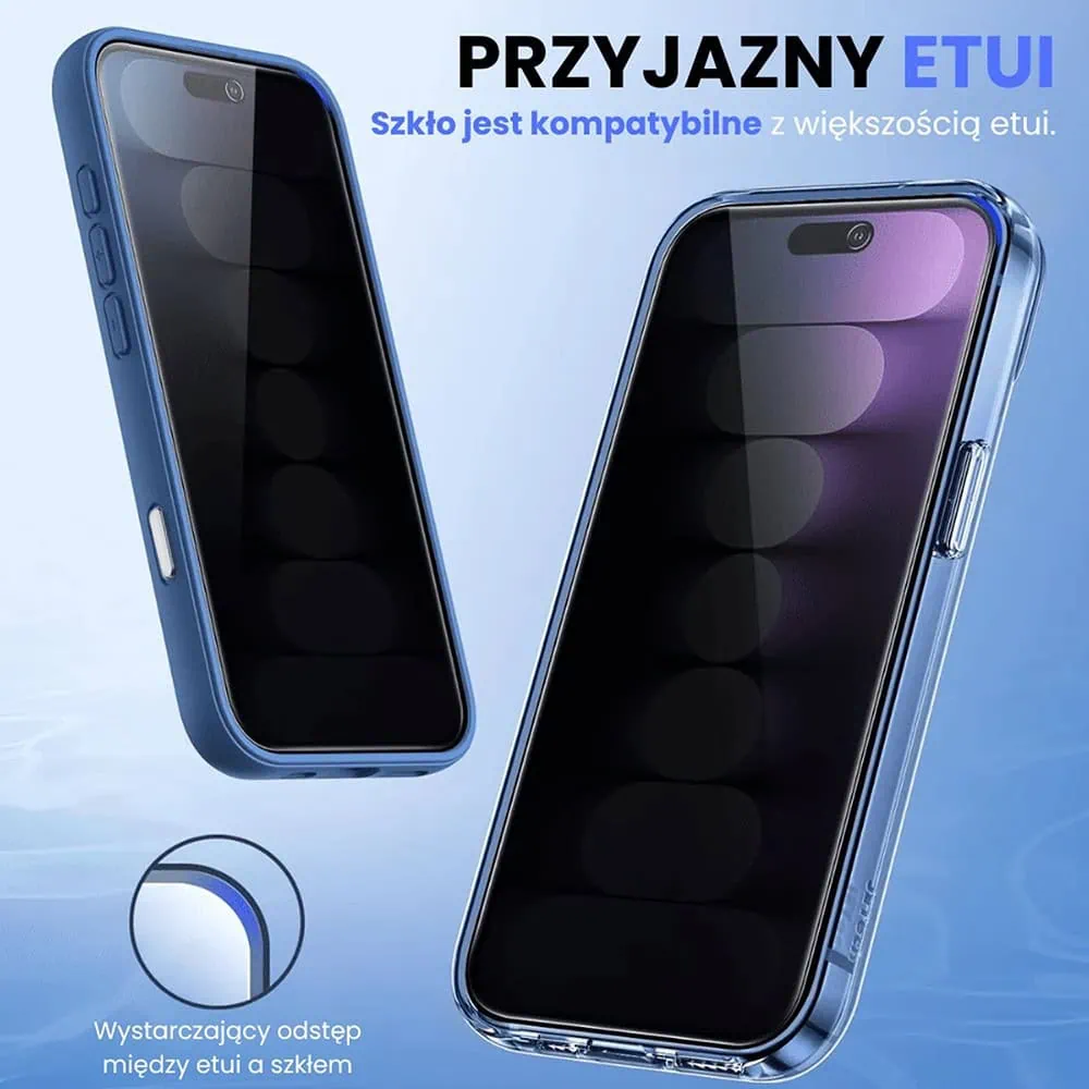 Szkło hartowane 5D z filtrem przyciemniającym Privacy do iPhone 16 Plus
