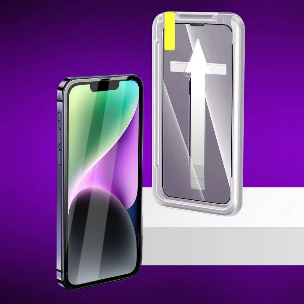 Szkło hartowane na ekran 9H do iPhone 14 z aplikatorem