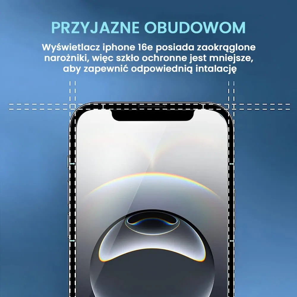 Szkło hartowane wzmacniane 9H na ekran do iPhone 16e