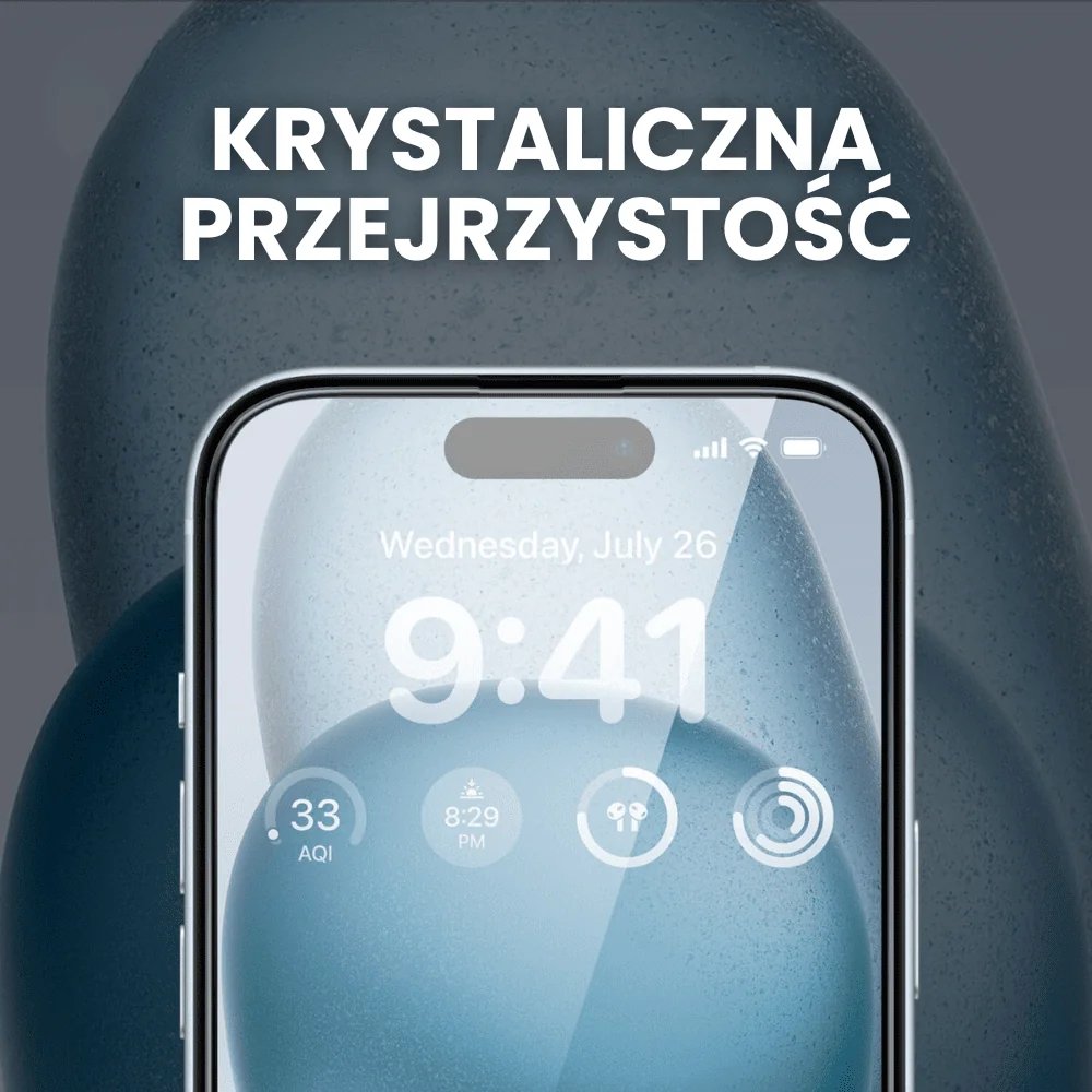 Szkło hybrydowe z powłoką polimerową do iPhone 15