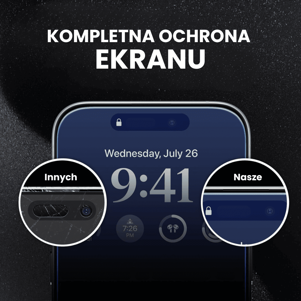 Szkło hybrydowe z powłoką polimerową do iPhone 15