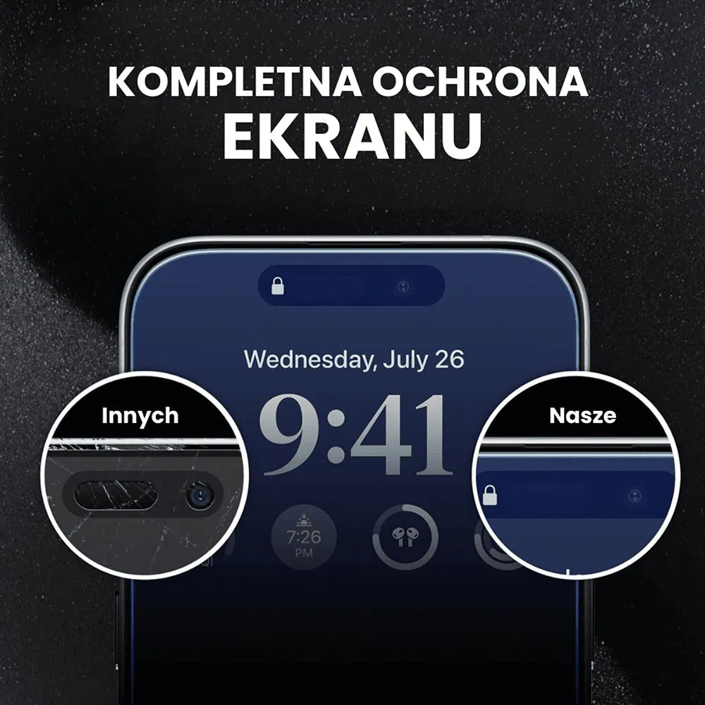 Szkło hybrydowe z powłoką polimerową do iPhone 16 Plus