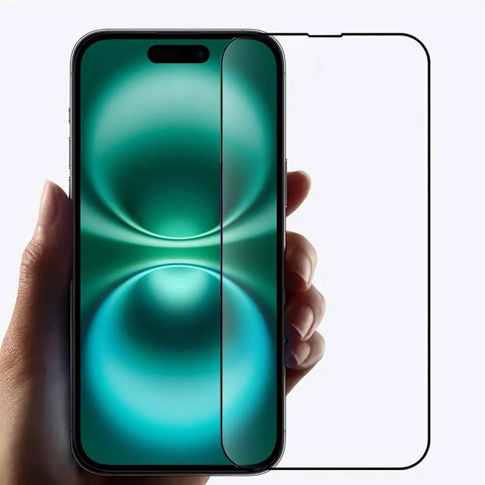 Szkło najtrwalsze kompozytowe z powłoką ceramiczną na cały ekran 5D z ramką do iPhone 16 Plus