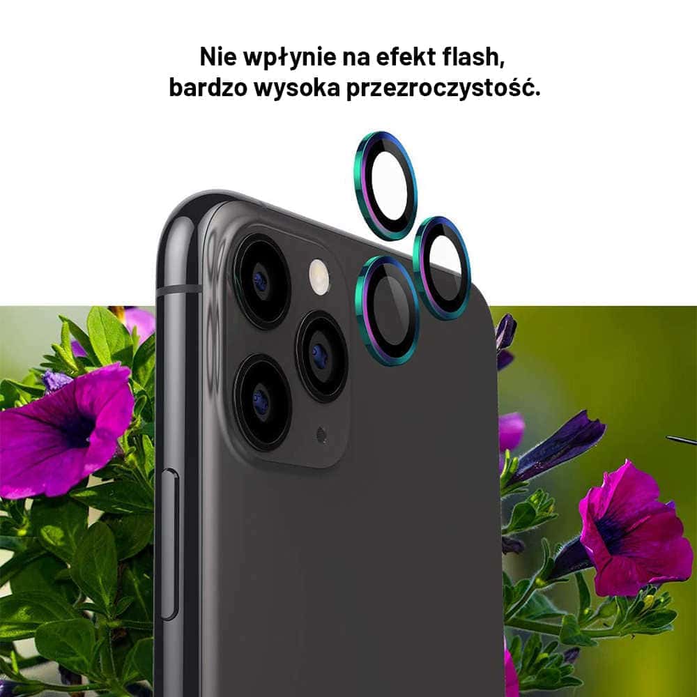 Szkło na iPhone 12 Pro na aparat, trwała metalowa osłona ze szkłem