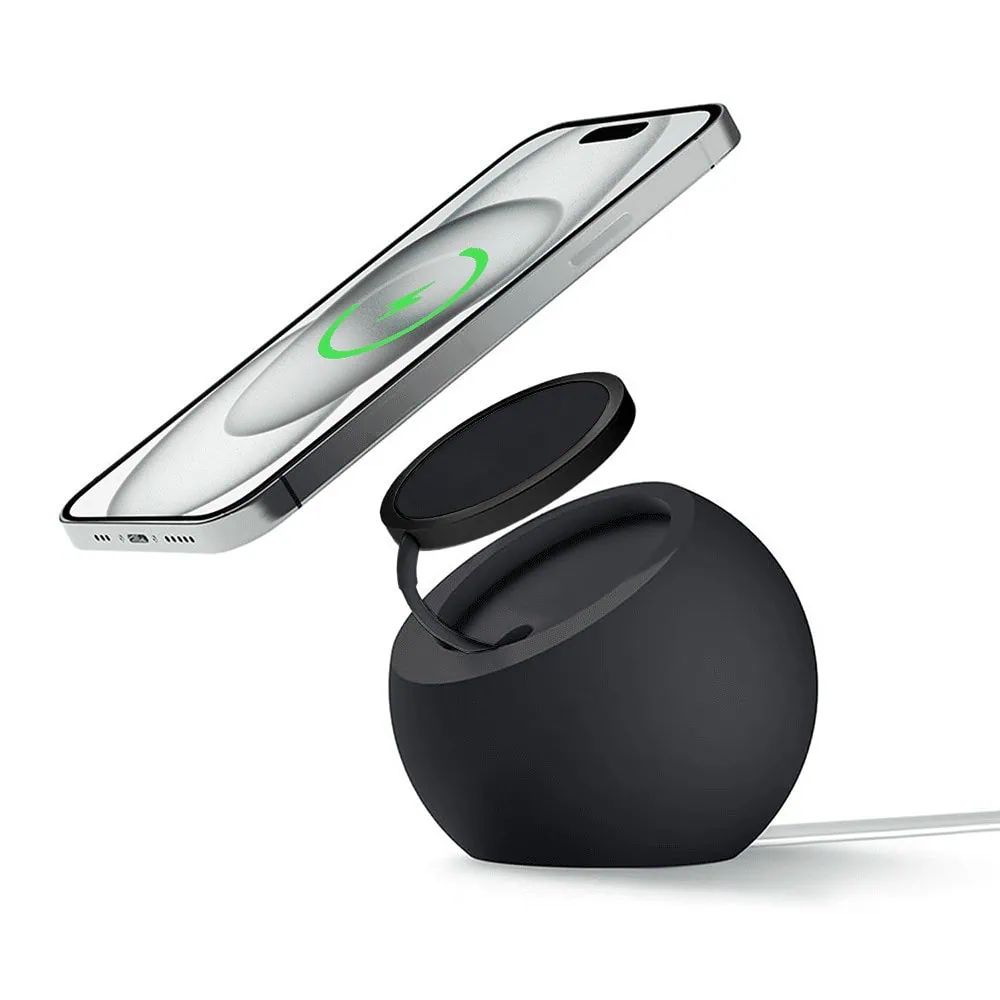 Zestaw multi charge, czarna podstawka, ładowarka MagSafe 15W z możliwością ładowania Apple Watch