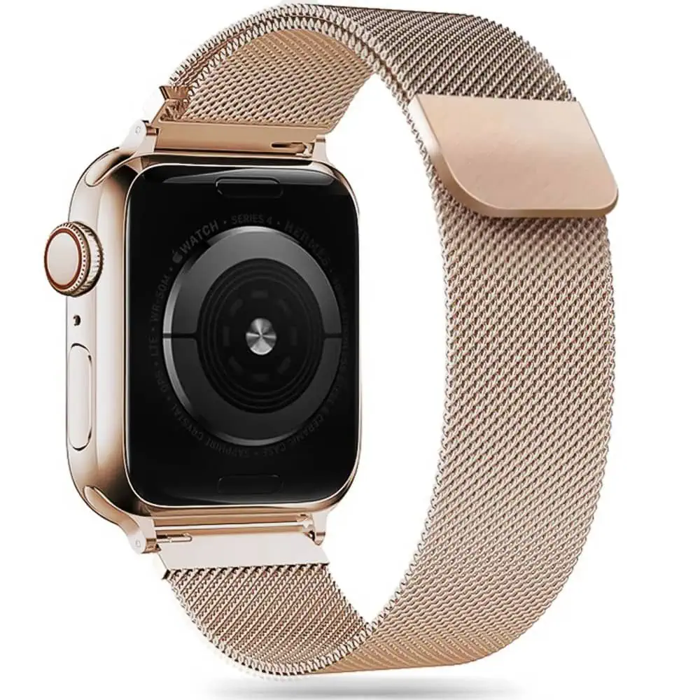 Złota bransoleta milanese elegancka do Apple Watch Series 4-10 / SE 40/41/42mm – czerwone złoto