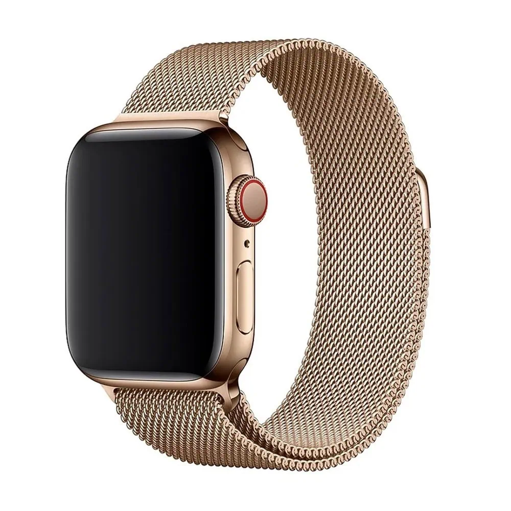 Złota bransoleta milanese elegancka do Apple Watch Series 4-10 / SE 40/41/42mm - czerwone złoto