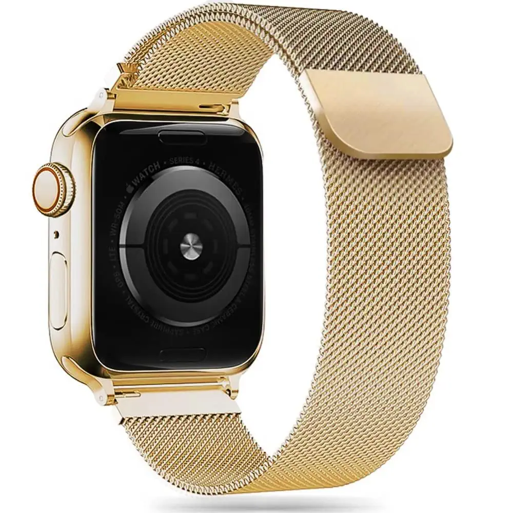 Złota bransoleta milanese elegancka do zegarka Apple Watch Series 4-10 / SE 40/41/42mm