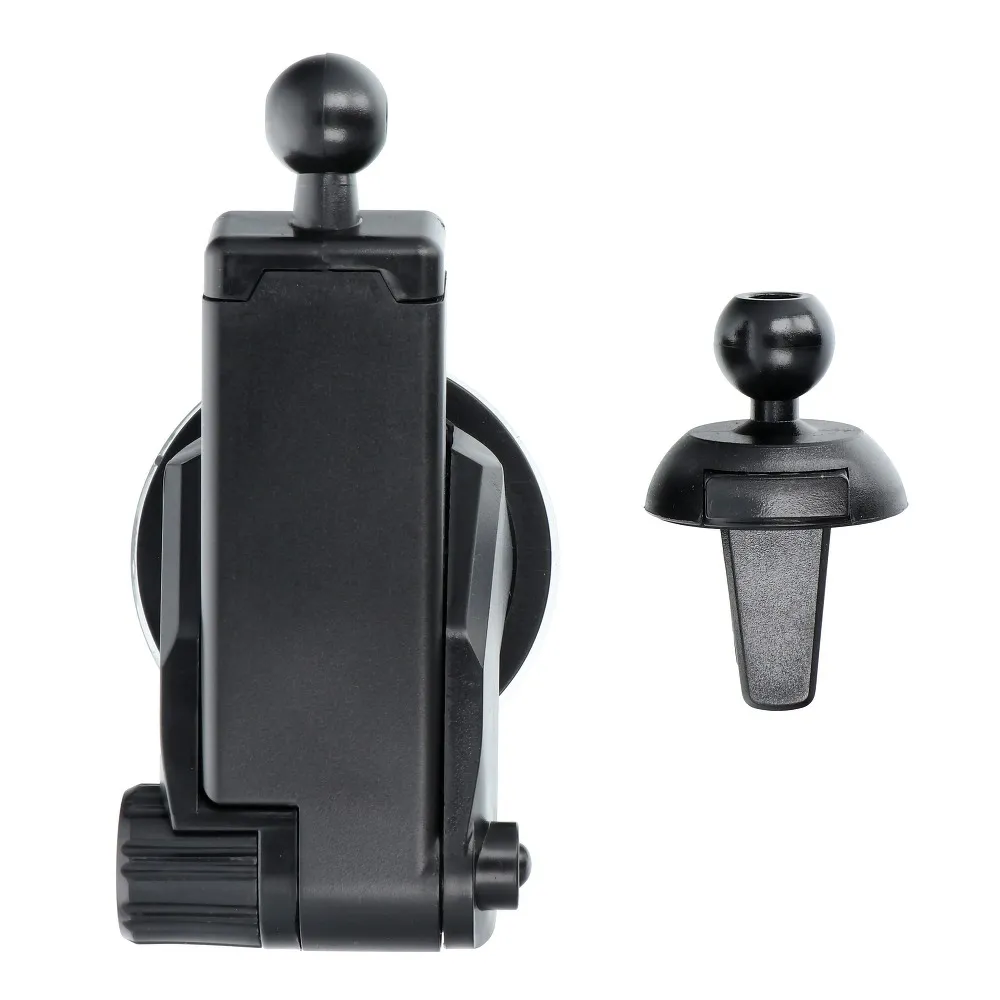 Uchwyt ładujący bezprzewodowo, automatyczny do kratki i na szybę, adaptery magnetyczne do ładowania przewodowego, czarny