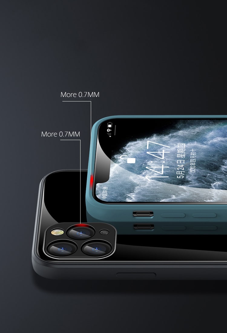 Etui do iPhone 12 Pro szklany tył stylowe czarne